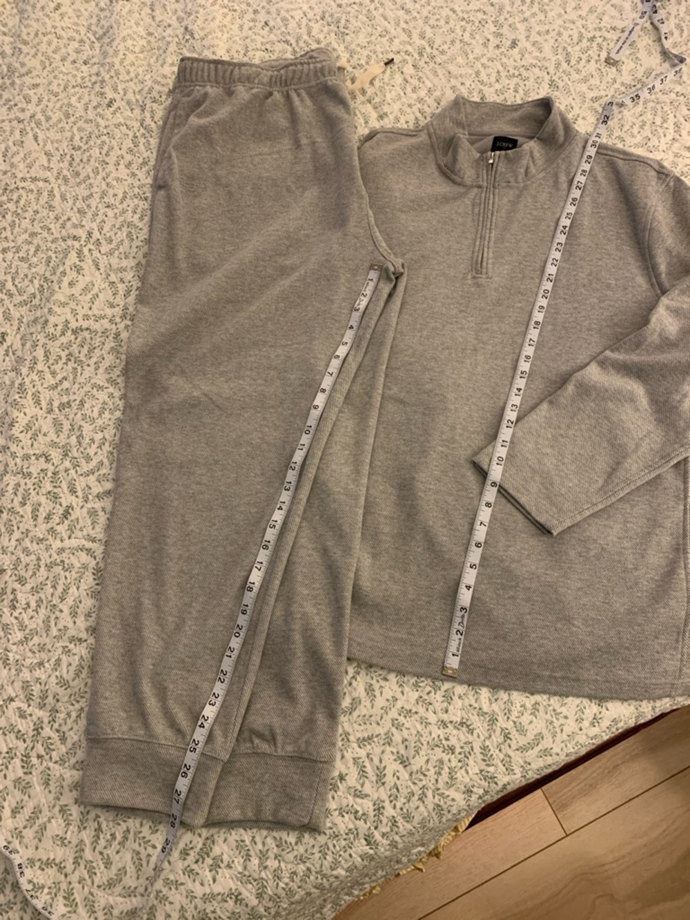 J CREW MENS Activewear set pants & quarter zip top